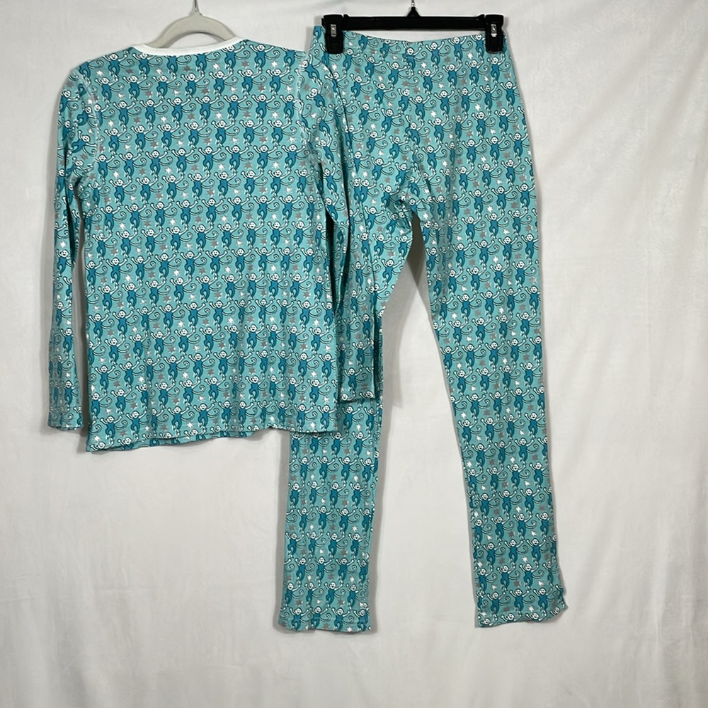 Roller Rabbit Star Monkey Panamas Size S Aqua Henley And Pants EUC - Picture 5 of 10
